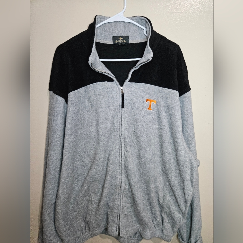 Antigua Gray and Black Zip-Up Jacket